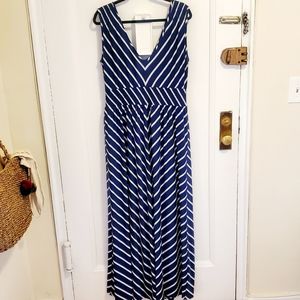 Torrid Size 1 Navy Stripe Maxi Dress